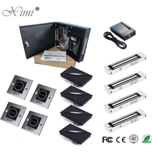 C3-400 Linus System Door Access Control Panel With Free Software 4 Doors Full Access Control System With 280KG Magnetic Lock