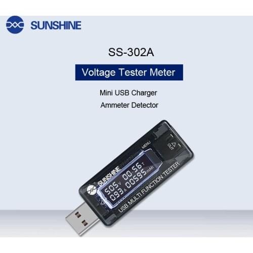 SS-302A Intelligent Digital Display USB Power Charging Current Voltage Tester Meter Mini USB Charger Voltmeter Ammeter Detector