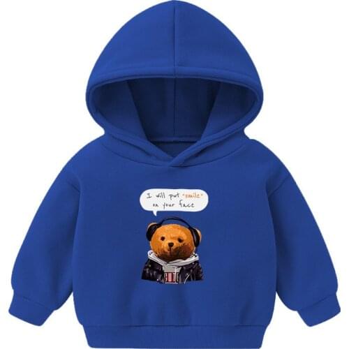 Boy Sweater Autumn Winter Shirt Childrens Clothing Boys Hooded Sweatshirt Baby Girls Fleece Cartoon Bear Top Kids Clothes