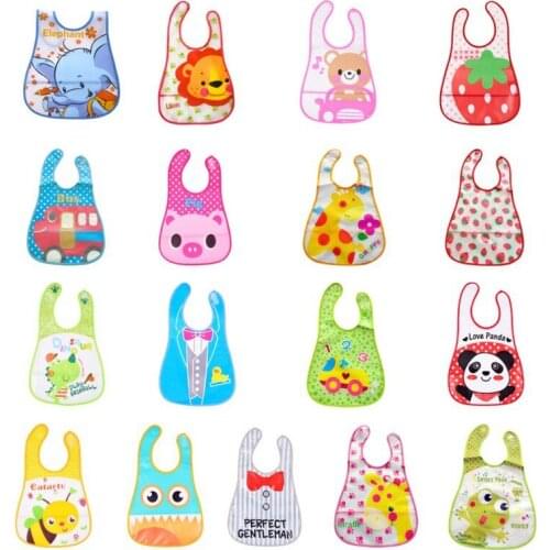 Waterproof Cartoon Baby Bibs Eva Newborn Bandanas Feeding Baby Burp Cloths Girls Boys Saliva Towel Print Apron EVA