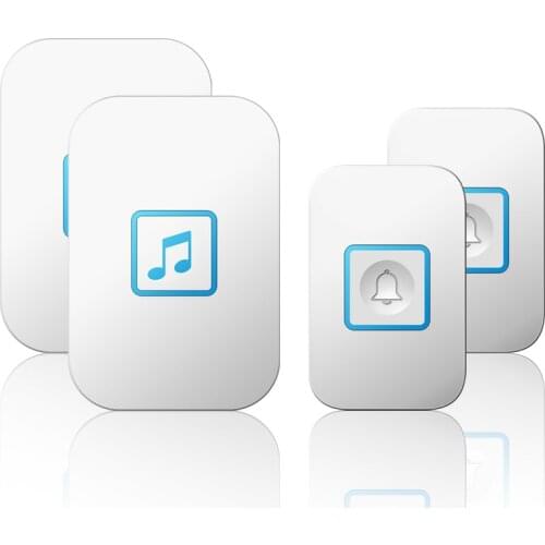 CACAZI AC Wireless Doorbell Waterproof 1 2 Transmitter 1 2 3 Receiver Home Calling Bell Battery Chime Door Bells White