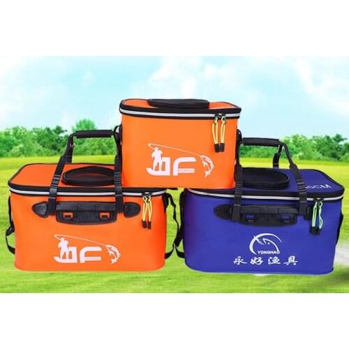 Fishing Tackle Boxes Folding Bucket Fish Protection Bag EVA Collapsible High Capacity Wear-resistant Multifunction Fish Bucket