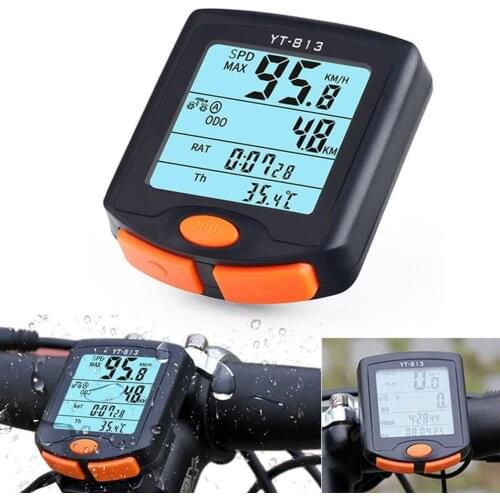 YT-813 Bike Speed Meter Digital Bike Computer Multifunction Waterproof Sports Sensors Bicycle Computer Speedometer
