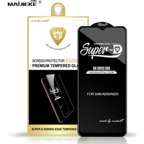 2PCS Full Glue Tempered Glass for Samsung Galaxy A03s A02s Full Cover Screen Protector Protective Glass