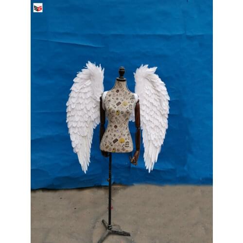 Lady Fashion Photography Props Adults Shoot Accessories Angel Cosplay White Fairy Feather Wings Wedding Decor Creative Props
