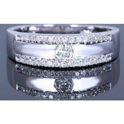 0.25ct Moissanite Ring Solid 10k White Gold Round Lab Grown Moissanite Diamond Engagement Ring Women Trendy Fine Jewelry Gift