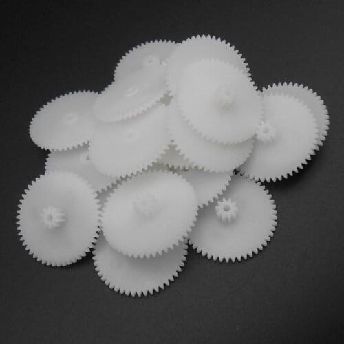 20Pcs 0.5 Modulus 0.5M Double Gear Reduction Bilayer Gears 50 Teeth 10 Teeth Aperture 2MM 1.95mm 2A Tight Fitting 50T 10T 50102A