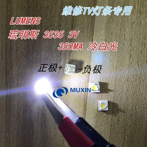 200PCS LUMENS SMD LED 3535 3537 3V 1W Cool white For TV Backlight Lamp beads A127CECEBUP8C-6078 3D