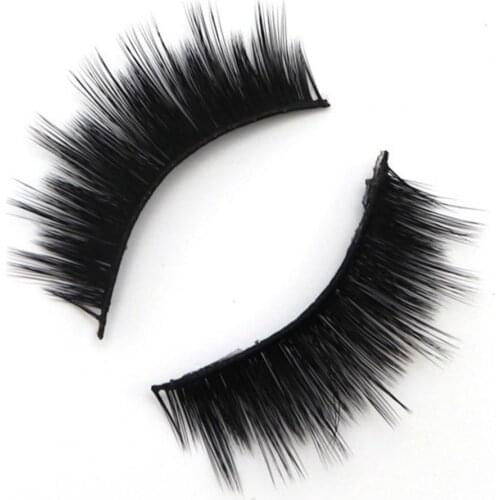 3Pairs Thick Long False Eyelashes Easy to Remove Waterproof Fiber Makeup Extensions Eye Lashes Box Package