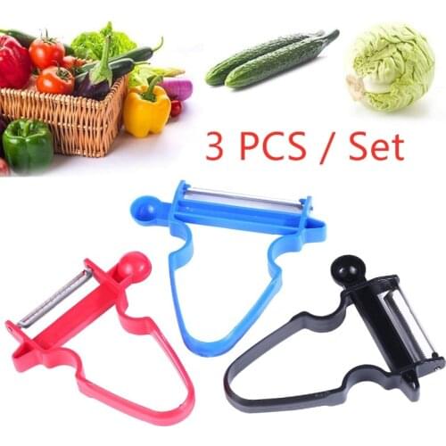 3pcs/set Vegetable Fruit Trio Peeler Set Slicer Shredder Julienne Vegetable Cutter Multi Peel Peeler Blade Zesters Kitchen Tools