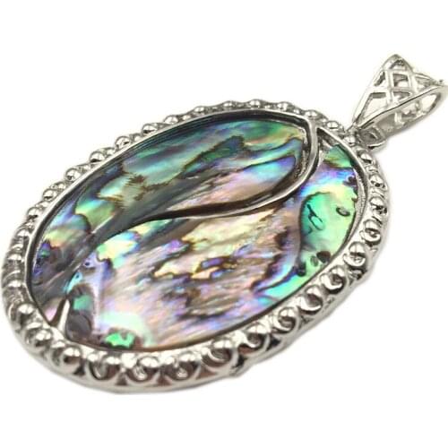 31x44mm Natural Abalone Shell Oval Shape Pendant for Women DIY Necklace Jewelry Making Shells Paua Pendants Accessories A133
