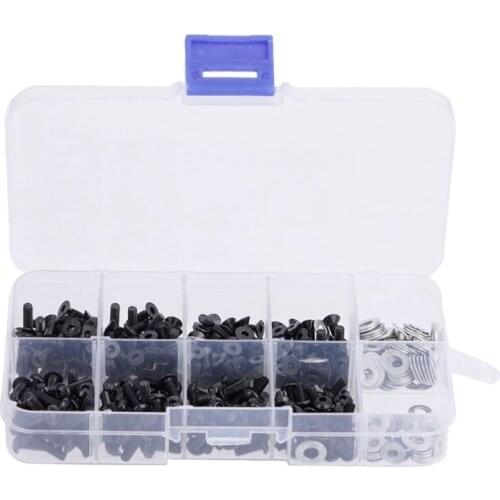 340pcs M3 Flat & Round Head Screws Set Accessories Box For 1/10 Hsp Rc Car 10.9 High Strengt Screw Remote Control Rc Part