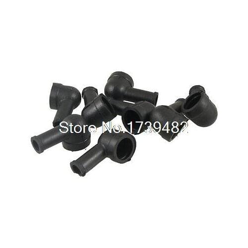 8 x Black Smoking Pipe Shaped PVC Battery Terminal Insulating Covers Boots