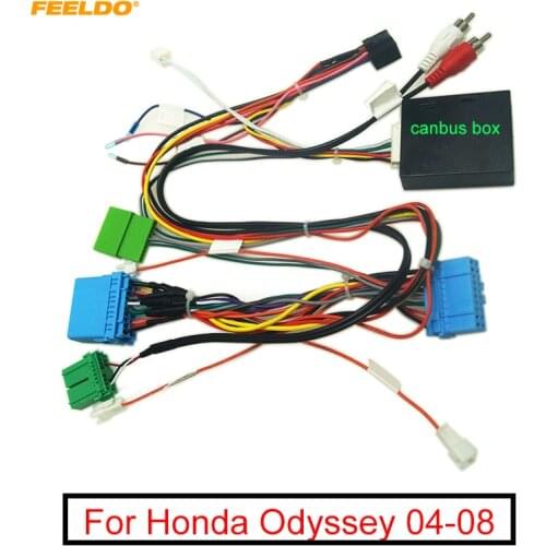 FEELDO Car Stereo Audio 16PIN Android Power Cable Adapter With Canbus Box For Honda Odyssey 04-08 Wiring Harness