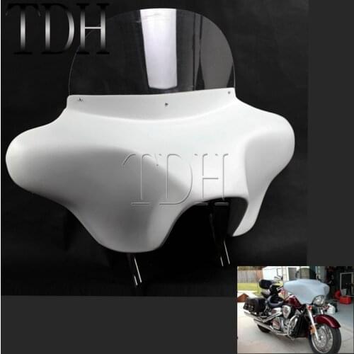 Motorcycle White Detachable Batwing Fairing 6x9 Speakers For Harley Road King Eagle EFI FLHR Custom Classic CVO 1994-2013