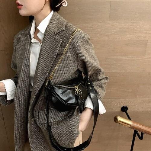 Black High Quality PU Leather Crossbody Bags For Women 2020 Chain Small Shoulder Hand Bags Lady Travel Handbags and Purses