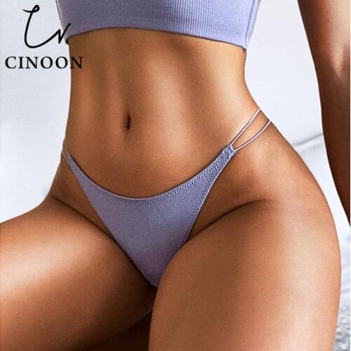 CINOON Thin Strappy Women Panties Low-Waist Underwear G-String Female Seamless Thong Cotton Breathable Intimates Lingerie