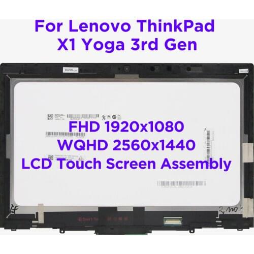 LCD Touch Screen Digitizer Assembly for Lenovo ThinkPad X1 Yoga 3rd Gen 2018 Laptop Display Replacement 01AY920 01AY922 01AY916