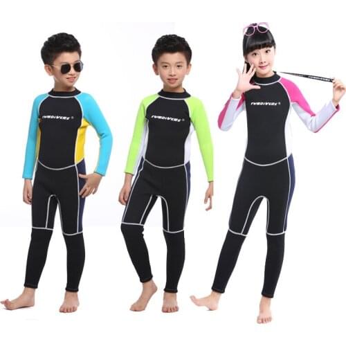 3MM Neoprene Boys Thermal Wetsuits Full-body Children Anti-UV Keep Warm Diving Suits Surf Swimwear Suit for kids