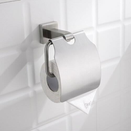 Wholesale And Retail Free Shipping Brushed Finish Square Bathroom Toilet Paper Holder Tissue Box Holder