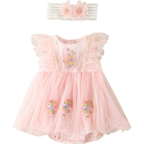 Baby summer short-sleeved full moon newborn outing clothes hug princess gauze skirt baby summer clothes