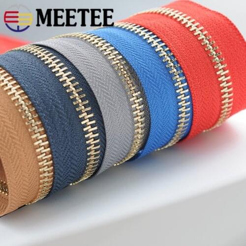 Meetee New 5# Metal Zippers for Sewing DIY Backpack Zip Repair Sport Coat Clothes Open-end Zipper Garment Accessories