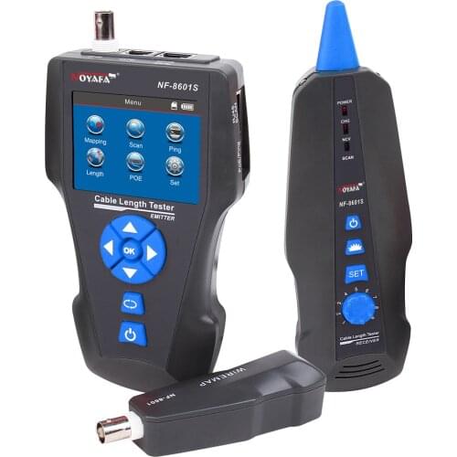 Multifunction TDR Network Cable Length Tester Wiremap Testing LCD Break point Tester Telephone Cable Tracer RJ45 POE PING