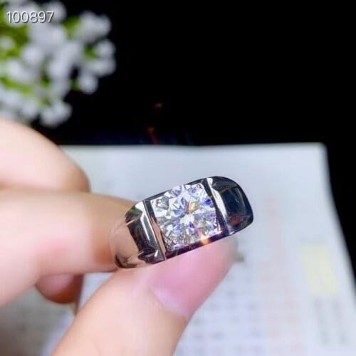 Crackling moissanite gemstone ring for man jewelry engagement ring for wedding 925 sterling silver ring birthday New Year gift