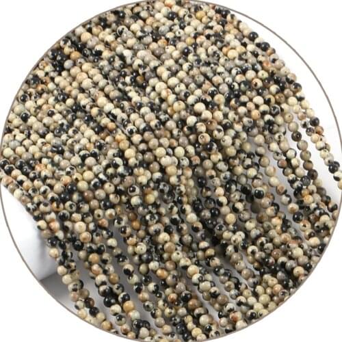 Natural Stone 2/3/4mm Tiny Beads Spotted Jasper Round Loose Stone Beads For Wristband Choker Waist Beads Chain Making