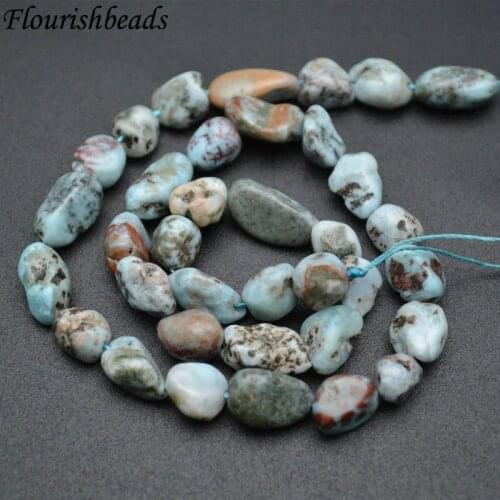New Arrival 8~10mm Natural Larimar Irregular Shape Stone Loose Beads 1 Strand