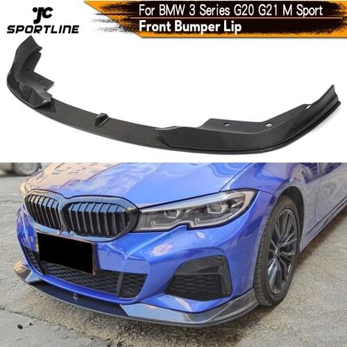 Carbon Fiber Front Bumper Lip Spoiler for BMW 3 Series G20 G21 M Sport Bumper 2018 - 2021 Front Bumper Lip Spoiler