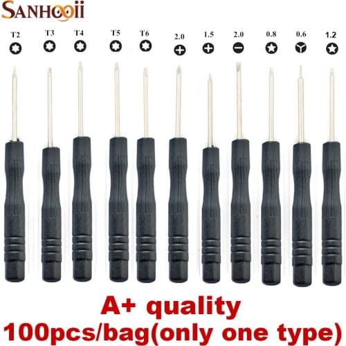 100pcs A+Quality Mini Precision Screwdriver Phone Teardown Repair Tool Plus Slotted/Phillips/Y0.6/Pentalobe 0.8 Wholesale