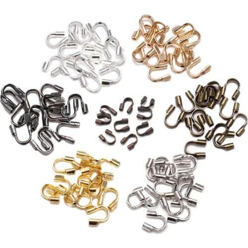 100pcs/lot 4.5x4mm Wire Protectors Loops U Shaped Wire Cable Guard Hole Guardian Protector For DIY Jewelry Making Accessories