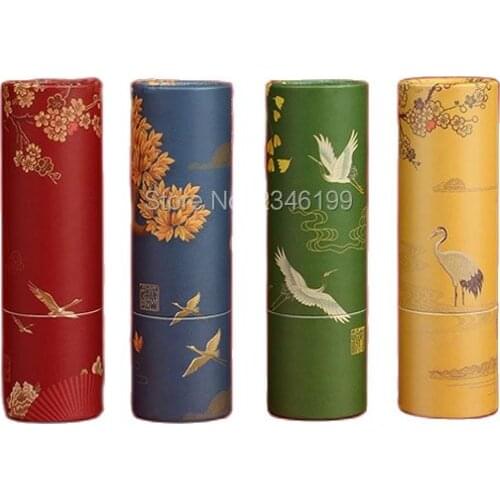 Empty Paper Lipstick Tube 12.1mm Empty Cosmetic Container Crane Lip Balm Tube Chinese Classical Papery Lipstick Container 50pcs