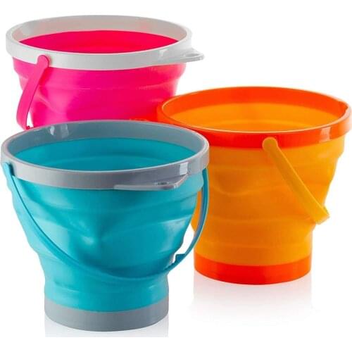 Foldable Pail Bucket Collapsible Soft Multi Purpose for Beach, Camping Gear Water Food Jug, Hike Fishing Tub Outdoor Portable