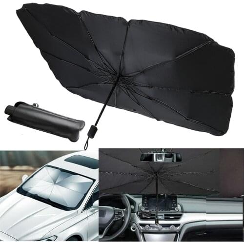 New Car Sun Shade Folding Umbrella Visor Parasol Windshield Cover UV Protection Front Window Interior Shade for Sedan Hatchback