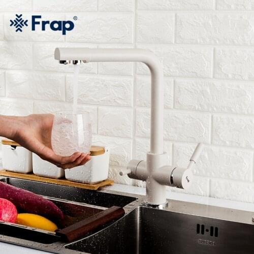 Frap Kitchen sink Faucet drinking water tap mixer with Water Purification Features Double Handle F4352-24