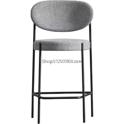 Light luxury bar chair modern minimalist home bar chair Nordic front desk bar stool net red backrest high stool chair