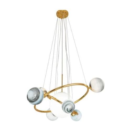 LED Glass Ball Pendant Light Wandering Earth Children Room Living Room Modern Creative Hanging Lamps Planet Style