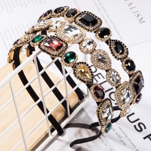 Vintage Colorful Rhinestone Jewel Hairband For Women hair clips Headband Hair Bands Hoop For hair accessories Girls haarband