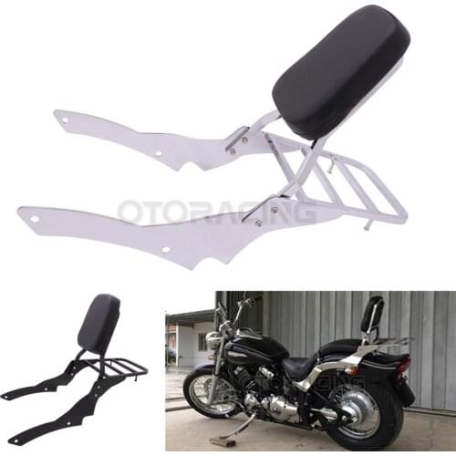 Motorcycle Backrest Sissy Bar w/Rear Luggage Rack For Yamaha V-Star XVS400 XVS650 Custom 1996 1997 1998 1999 2000 2001-2017