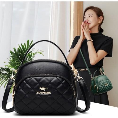 Diamond Lattice Handbags for Women 2021 Quality Pu Leather Shoulder Bags Black Plaid Messenger Bags Female Quilted Crossbody Bag