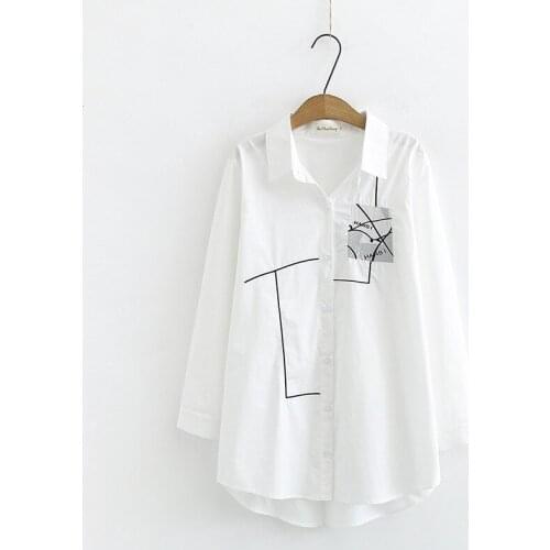 Plus Size Womens Spring Summer White Blouse Long Sleeve Like Silk Officewear Blusas Ladies' OL Tops