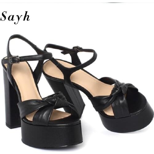 Women Wedge Platform Sandals Ankle Strap 16cm High Heel Hollow Peep Toe Shoes Sexy Stripper Pumps Rome Gladiator Shoes SIZE 46