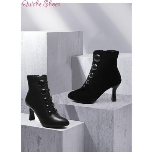 Shoe Heels Black High Slipper Women Fashion Hot Winter Womens Fashion High Heel Lace Up Ankle Boots Ladies Buckle Platform Shoes