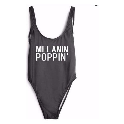 Melanin Poppin Women one piece suit summer monokini jumpsuit mesh bodysuit swimwear beachwear maglie tumblr Rompers