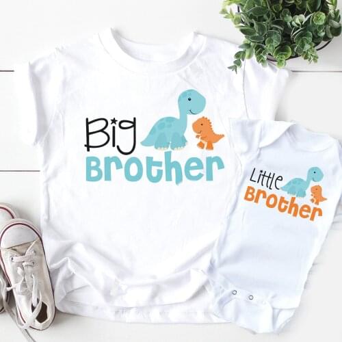 1PC Big Brother Little brother siblings matching Shirts Personalized dinosaur tops big brother little brother matching outfits