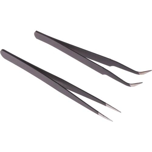 1Pc Straight Curved Tweezer Stainless Steel Nail Sticker Rhinestone Picker Eyebrow Tweezers Eye Makeup Nail Art Tool
