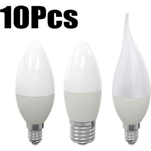 10Pcs E27 E14 LED Candle bulb AC 220V led light chandelier lamp Candle Bulb 7W 9W Lamp Decoration Light Warm/White Energy Saving