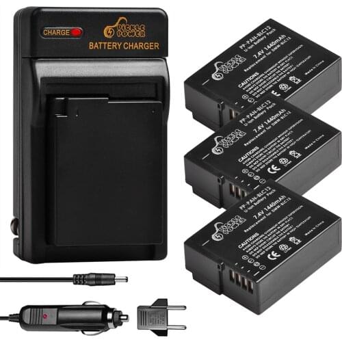 1440mAh DMW-BLC12 BLC12E BLC12PP DMW BLC12 + Wall Charger for Panasonic Lumix DMC-G85,FZ200,FZ1000,G5,G6,G7,GH2,GX8